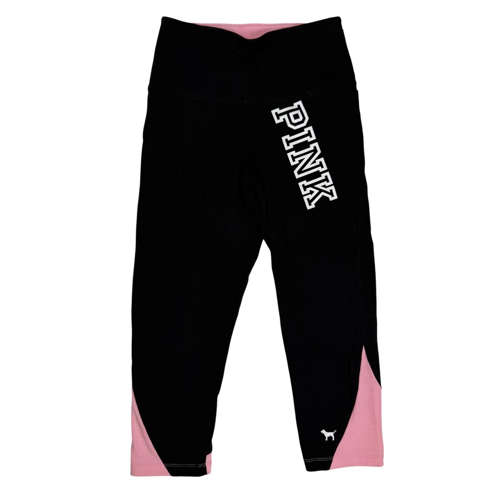 PINK Victoria's Secret Athleisure Y2K Women Leggings Black Pink Streetwear